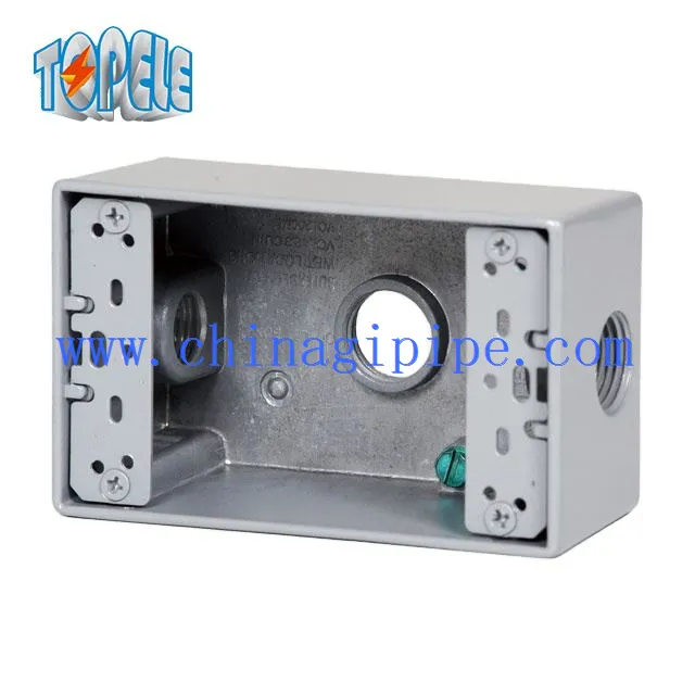 耐候性電気ボックス3ホールワンギャングアウトレット